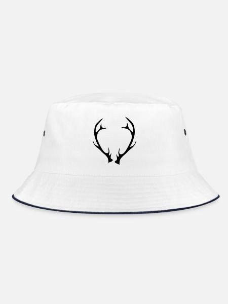 An antler - Bucket Hat - white/navy - Front