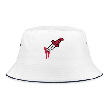 Knife in you back - Bucket Hat - white/navy - Front