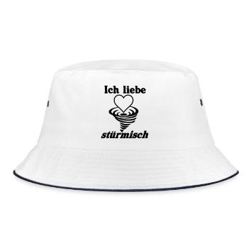 Ich liebe stürmisch Sturm Herz Liebe Geschenk - Bucket Hat - Weiß/Navy - Vorne