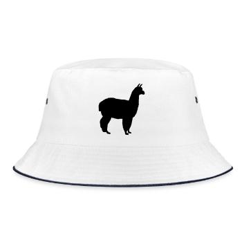Edles Alpaka - Bucket Hat - Weiß/Navy - Vorne