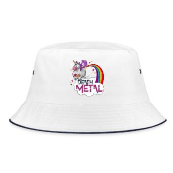 Unicorn Death Metal Rainbow - Bucket Hat - white/navy - Front