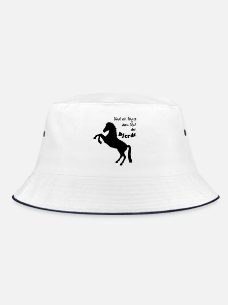 Ruf der Pferde Pferd Reiter Tier Reiten Geschenk - Bucket Hat - Weiß/Navy