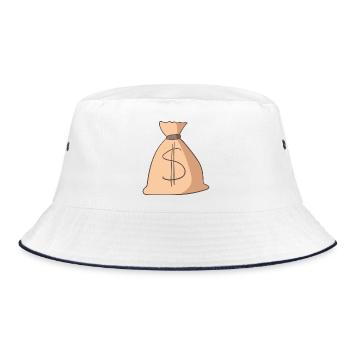 Geld - Bucket Hat - Weiß/Navy - Vorne
