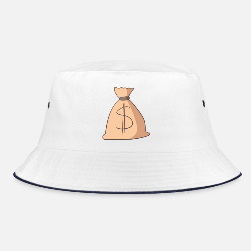 Geld - Bucket Hat - Weiß/Navy