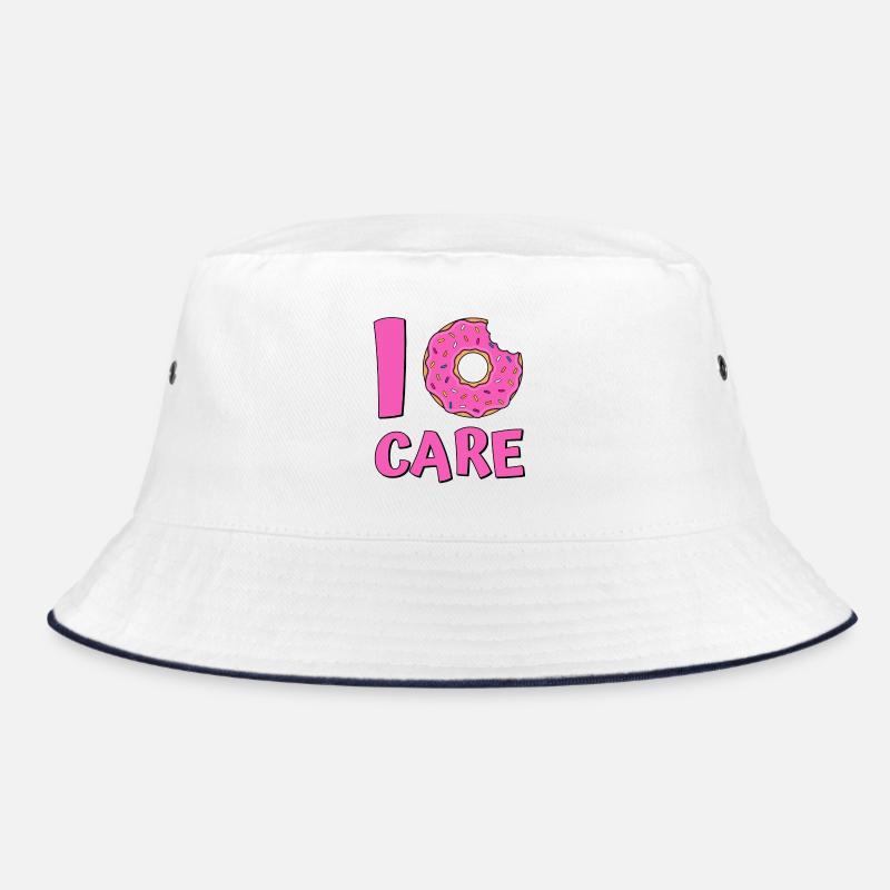 Donut Spruch I Donut Care Donuts Süßigkeiten pink - Bucket Hat - Weiß/Navy