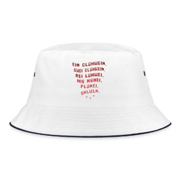 Ein Glühwein swei Glühwein Trinkspruch Weihnachten - Bucket Hat - Weiß/Navy - Vorne