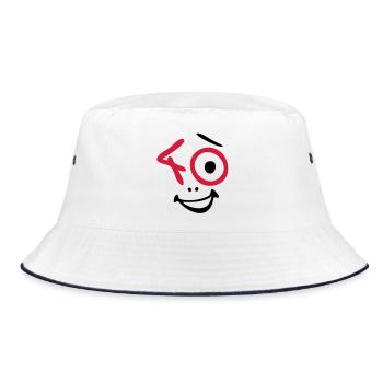 Toll, 40 Jahre ! - Bucket Hat - Weiß/Navy - Vorne