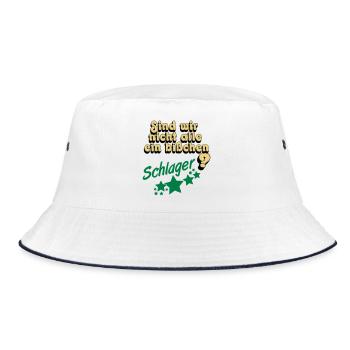 Schlager Party , Schlager Musik , Schlager Spaß - Bucket Hat - Weiß/Navy - Vorne
