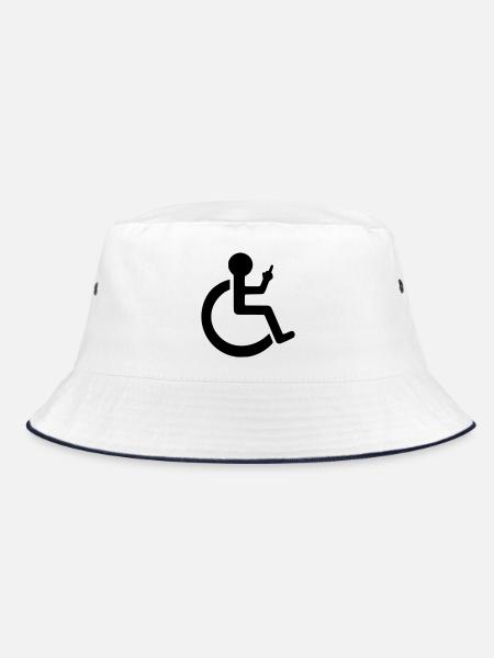 Utilisateur d’un fauteuil roulant avec majeur # - Bob - blanc/marine - Devant