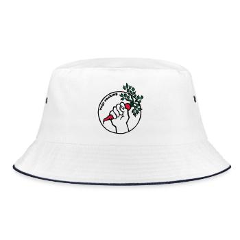 Vegan - Bucket Hat - Weiß/Navy - Vorne