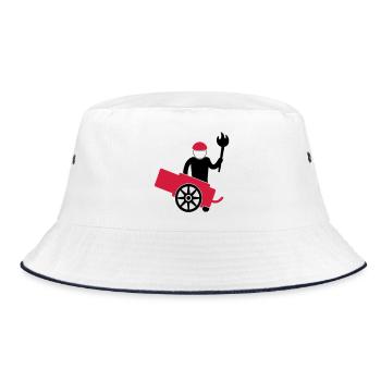 cannon man - Bucket Hat - white/navy - Front