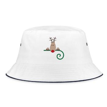 Weihnachten - Bucket Hat - Weiß/Navy - Vorne
