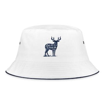 Deer moose saying love English gift antlers - Bucket Hat - white/navy - Front