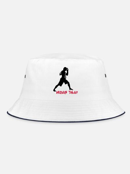 Muay Thai - Bucket Hat - Weiß/Navy - Vorne