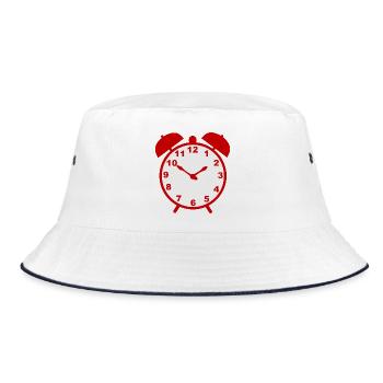 Classic alarm clock with red frame - Bucket Hat - white/navy - Front
