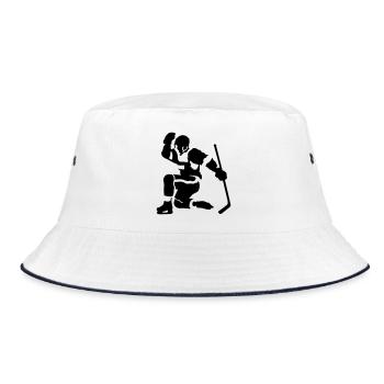 Eishockey goal - Bucket Hat - Weiß/Navy - Vorne