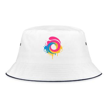 A colorful swirl - Bucket Hat - white/navy - Front
