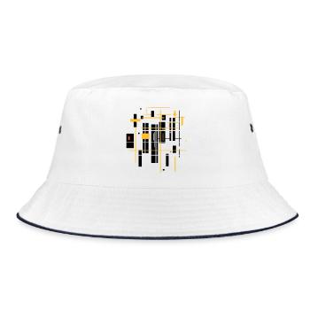 Architektur minimal Landschaft - Bucket Hat - Weiß/Navy - Vorne