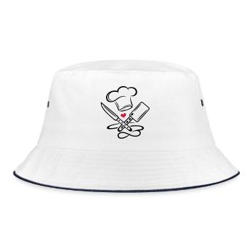 Chapeau de chef de cuisine chef cuisinier couteau infinity icon - Bob - blanc/marine - Devant