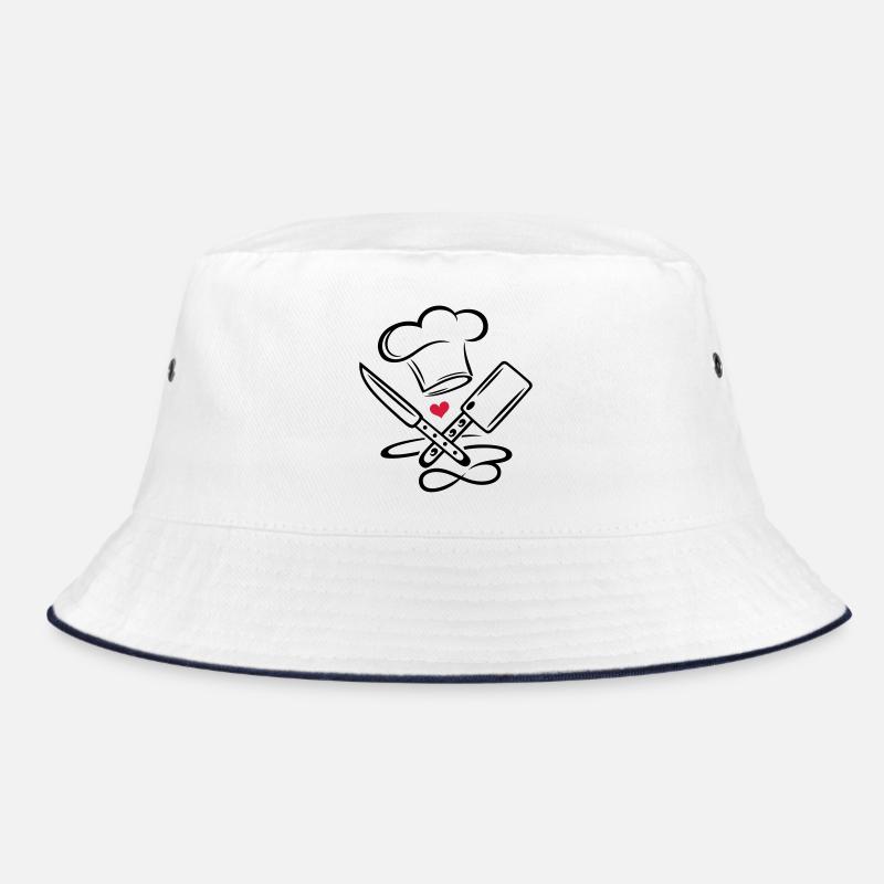 Chapeau de chef de cuisine chef cuisinier couteau infinity icon - Bob - blanc/marine