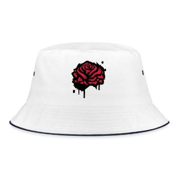 A rose as a graffiti - Bucket Hat - white/navy - Front
