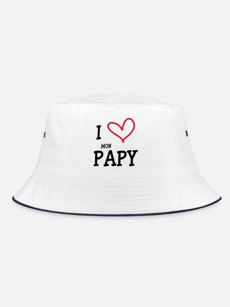 I Love mon Papy - Bob - blanc/marine - Devant