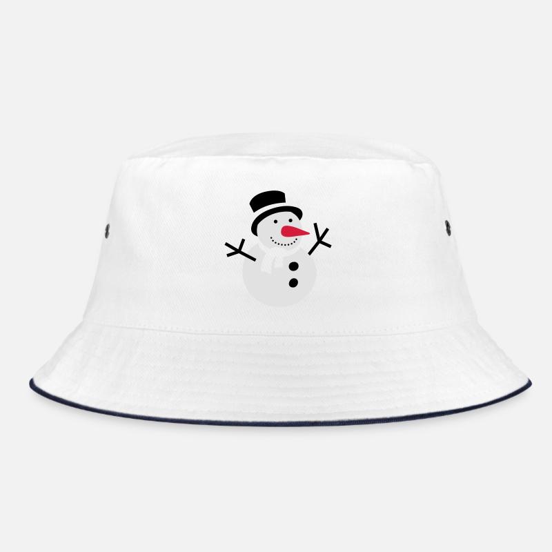 schneemann winter schnee - Bucket Hat - Weiß/Navy