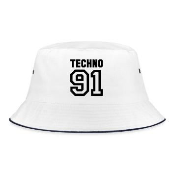 TECHNO Rave Techno 90s 90s - Bob - blanc/marine - Devant