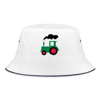tractor - Bucket Hat - white/navy - Front
