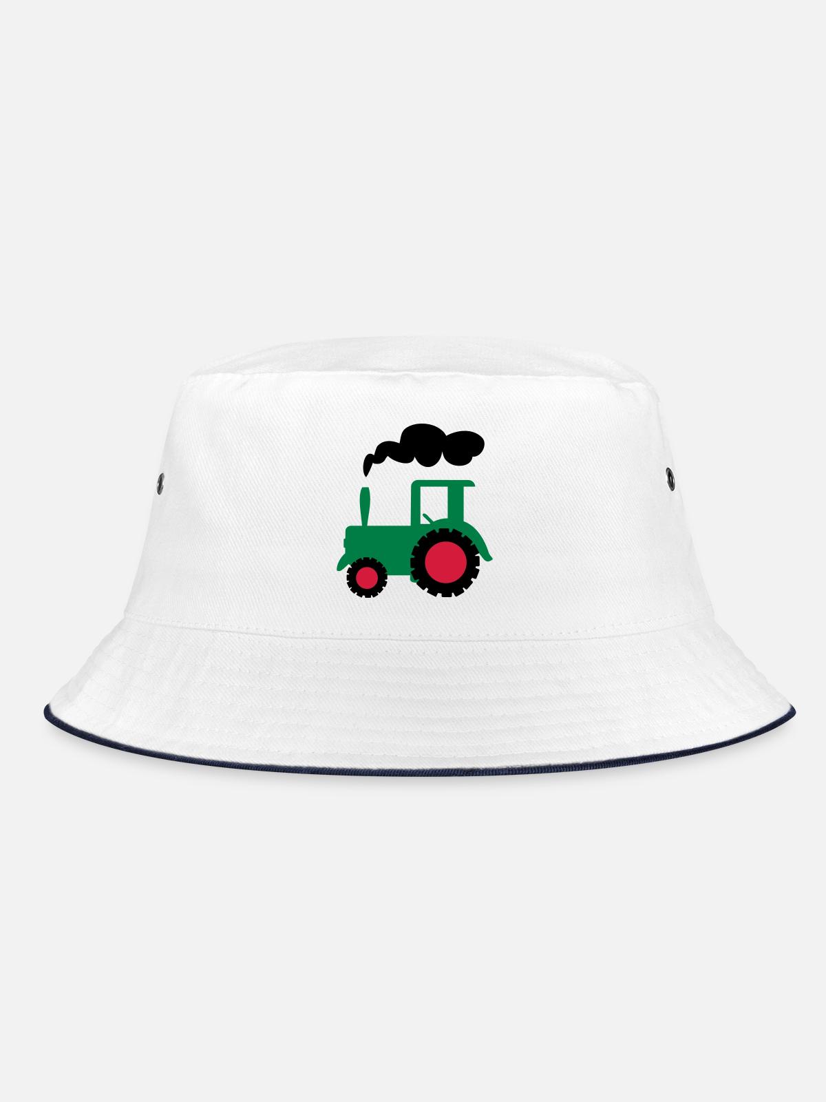 tractor - Bucket Hat - white/navy - Front