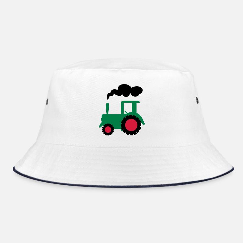traktor trecker landwirtschaft - Bucket Hat - Weiß/Navy