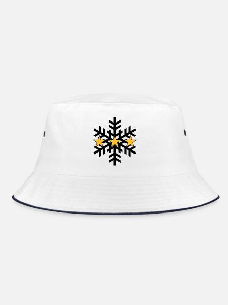 Skiing ! - Bucket Hat - Weiß/Navy - Vorne