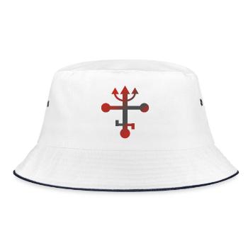 Exu Eshu yoruba Religion Santeria Condomblé Symbol - Bucket Hat - Weiß/Navy - Vorne