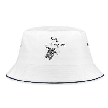 Save the Ocean - tortue - Bob - blanc/marine - Devant
