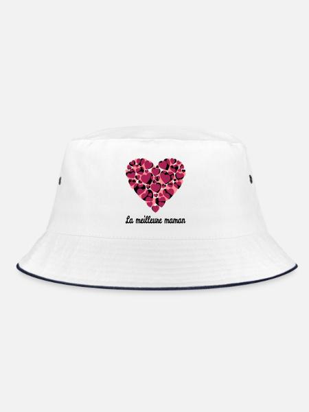 la meilleure maman - Bucket Hat - Weiß/Navy - Vorne