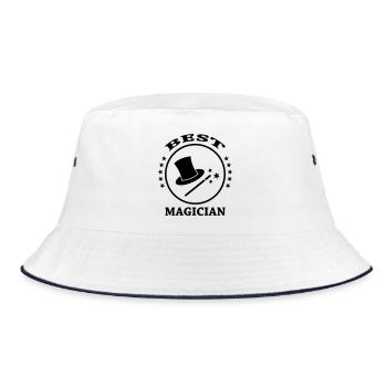 Best Magician - Bucket Hat - Weiß/Navy - Vorne