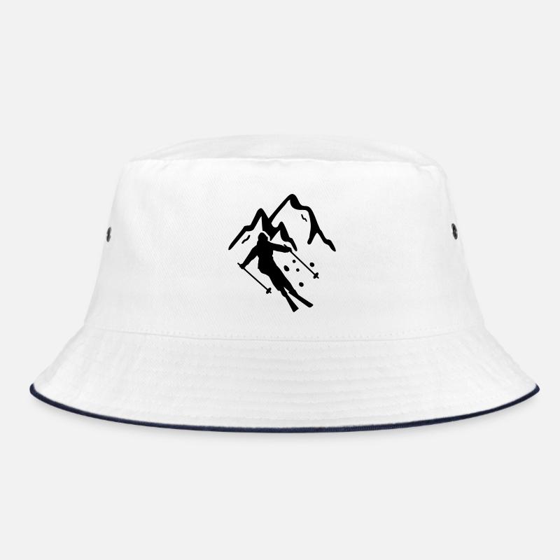 Skifahren - Bucket Hat - Weiß/Navy