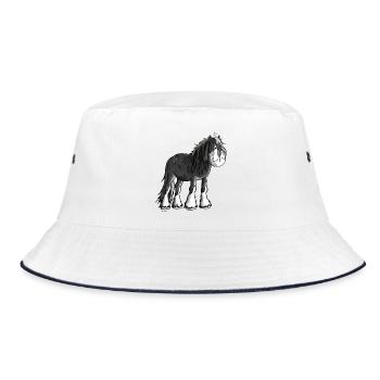 Starkes Shire Horse - Bucket Hat - Weiß/Navy - Vorne