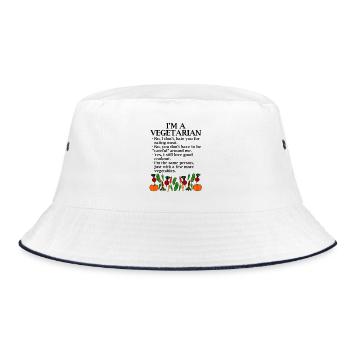 I'm a vegetarian. Vegetarian quotes - Bucket Hat - white/navy - Front