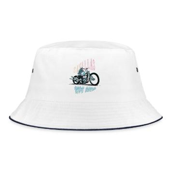 Raide Hard dark background - Bucket Hat - Weiß/Navy - Vorne