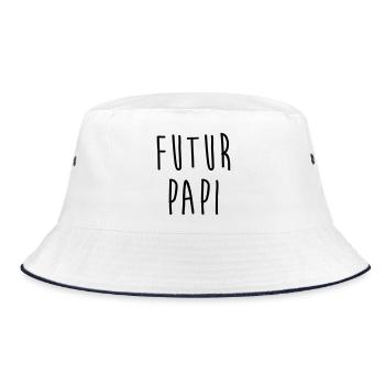 Futur Papi / Grand Pere / Naissance / Papy / Bébé - Bob - blanc/marine - Devant