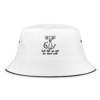 zu gut - Bucket Hat - Weiß/Navy - Vorne