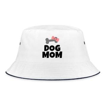 Dog Mom - Bucket Hat - Weiß/Navy - Vorne