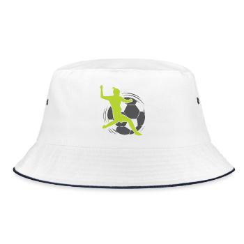 Frauenfussball - Fussballerin - Bucket Hat - Weiß/Navy - Vorne