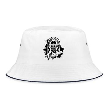 Jukebox in stencil street art style with typography - Bucket Hat - white/navy - Front