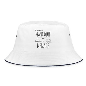 Pas maniaque j'aime le ménage - Bob - blanc/marine - Devant