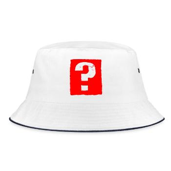 Question mark! - Bucket Hat - white/navy - Front