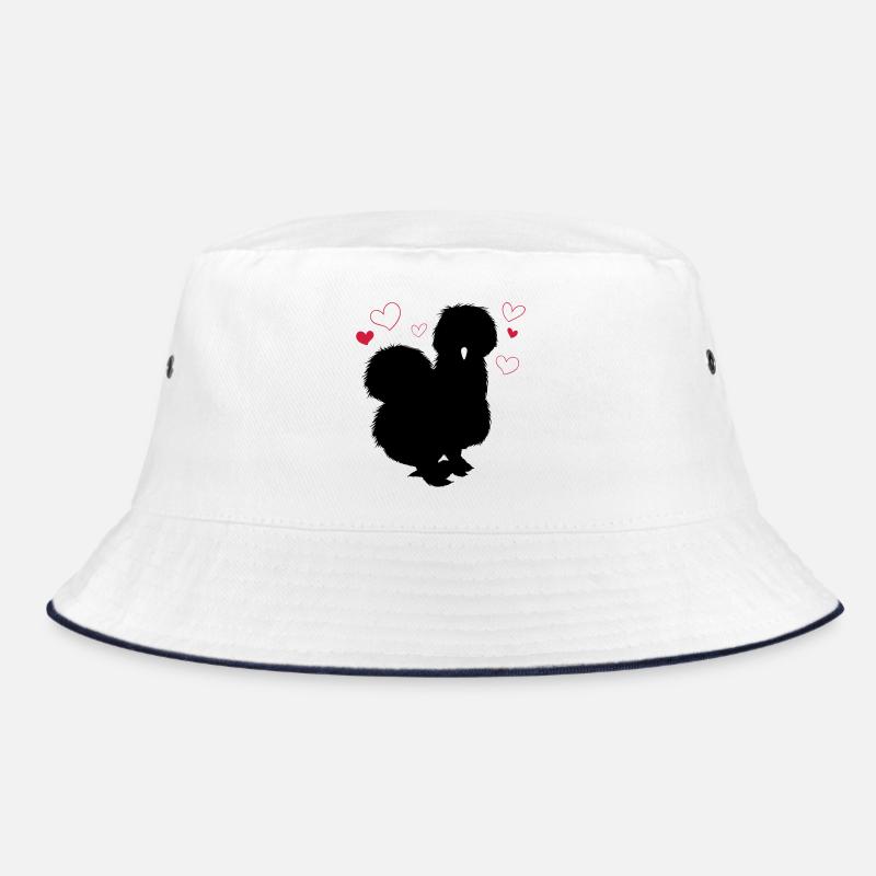Poule en soie - Bob - blanc/marine