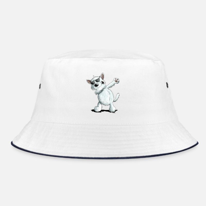 Dab Dance Deutscher Weißer Schäferhund I Schweizer - Bucket Hat - Weiß/Navy