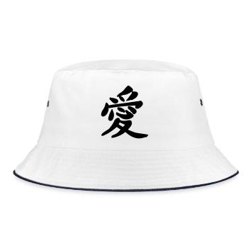 Charakterzeichen der Liebe - Bucket Hat - Weiß/Navy - Vorne